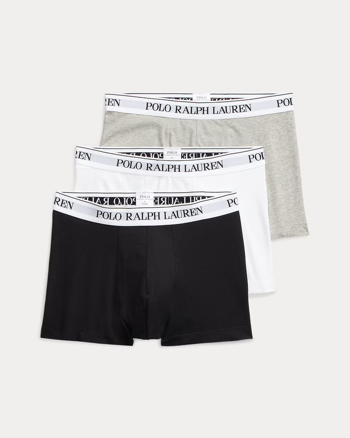 Ralph Lauren Classic Stretch-Cotton Trunk 3-Pack | Grey/Black/White