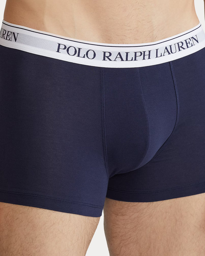 Ralph Lauren Classic Stretch-Cotton Trunk 3-Pack | White/Navy