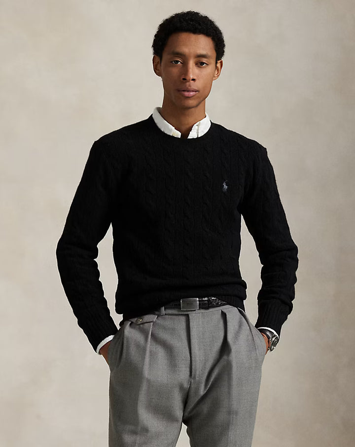 Ralph Lauren Cable-Knit Wool-Cashmere Jumper | Black