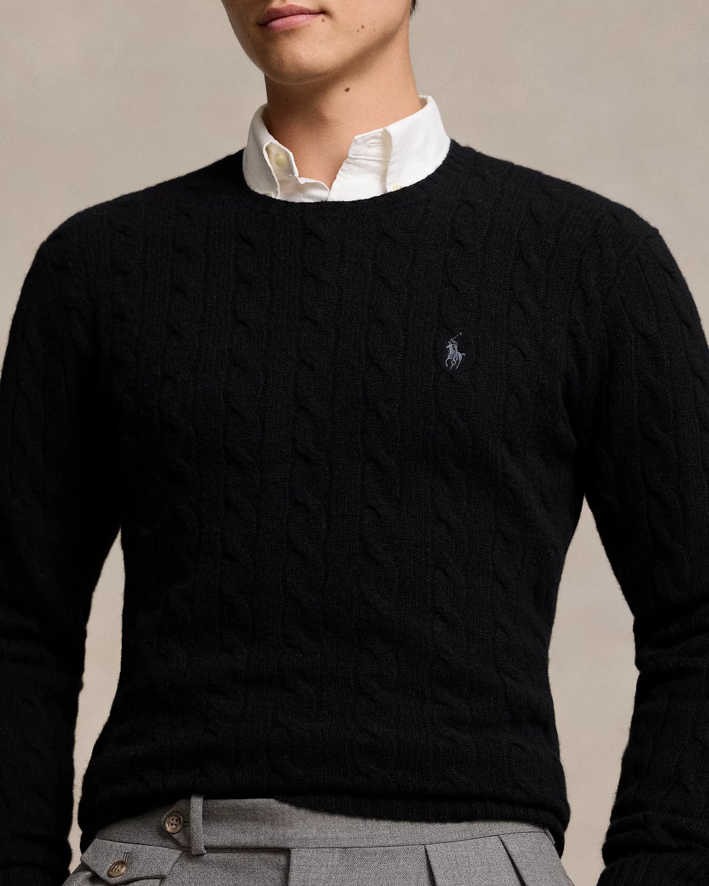 Ralph Lauren Cable-Knit Wool-Cashmere Jumper | Black