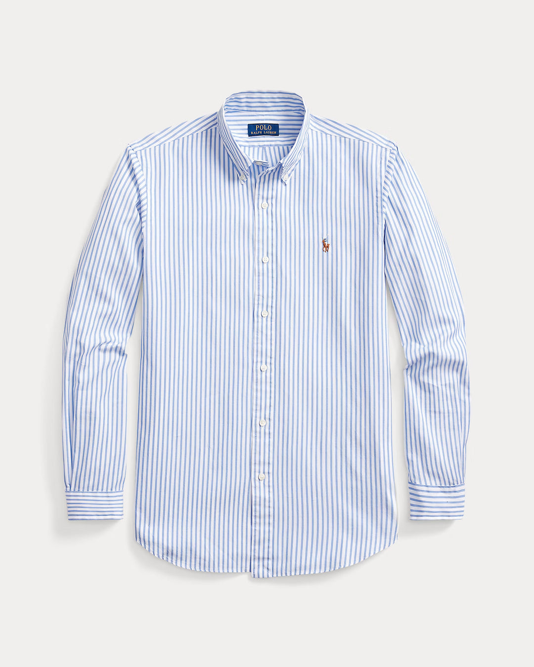 Ralph Lauren Custom Fit Striped Stretch Oxford Shirt | Blue/White