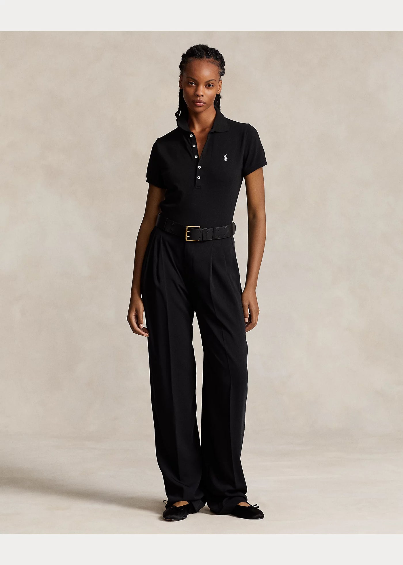 Ralph Lauren Slim Fit Stretch Polo Shirt | Black
