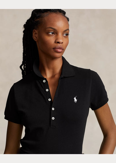 Ralph Lauren Slim Fit Stretch Polo Shirt | Black