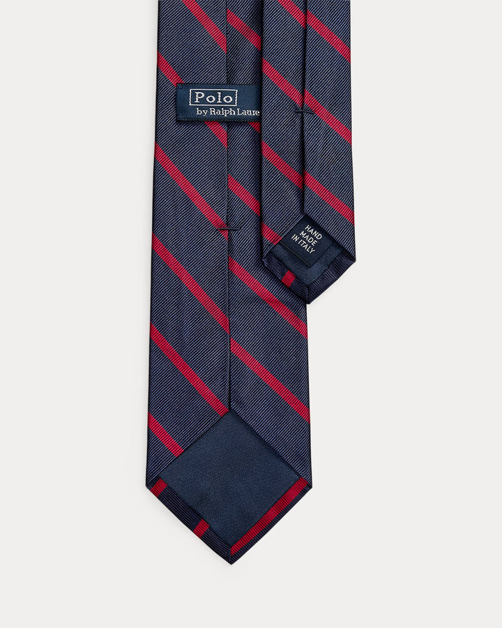 Ralph Lauren Striped Silk Repp Tie | Navy/Red