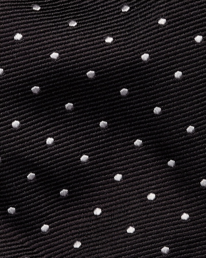 Ralph Lauren Polka Dot Silk Repp Tie | Black/White