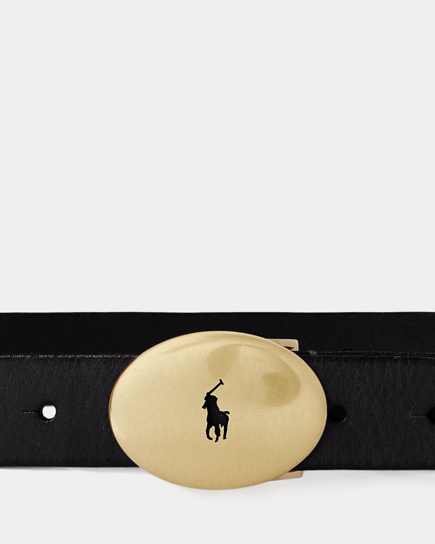 Ralph Lauren Polo Leather Belt with Oval Buckle | Black