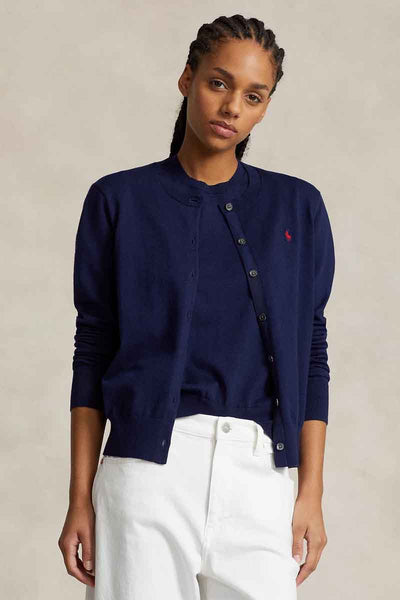 Ralph Lauren Cotton-Blend Cardigan | Bright Navy