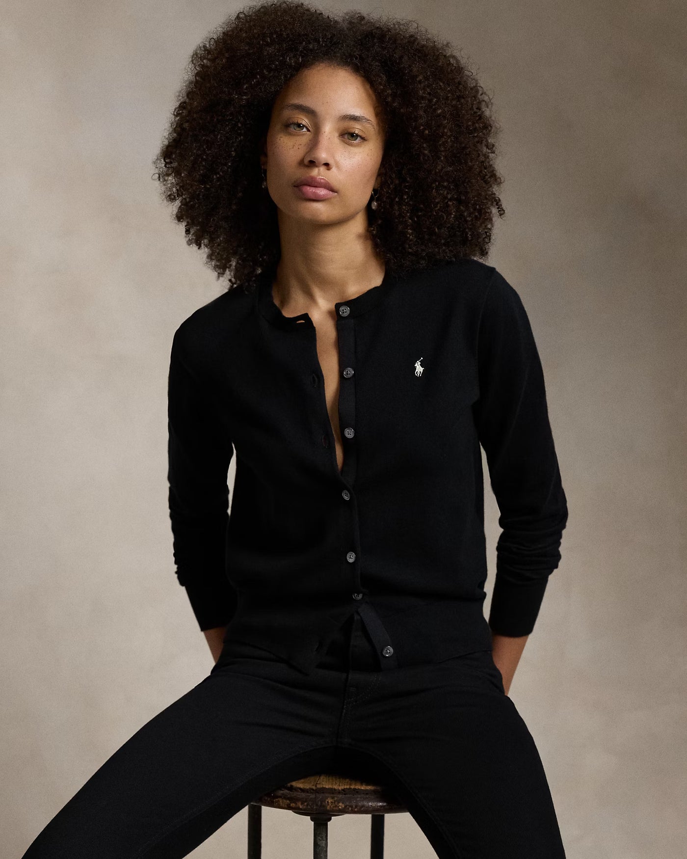 Ralph Lauren Cotton-Blend Cardigan | Black