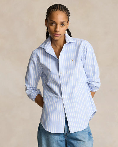 Ralph Lauren Slim Fit Striped Oxford Shirt | Blue/White