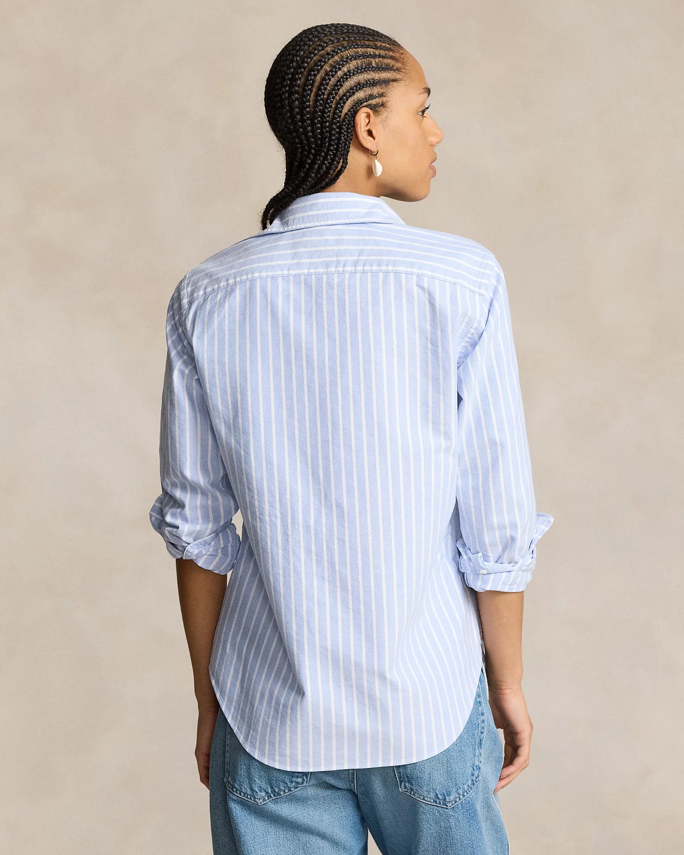 Ralph Lauren Slim Fit Striped Oxford Shirt | Blue/White