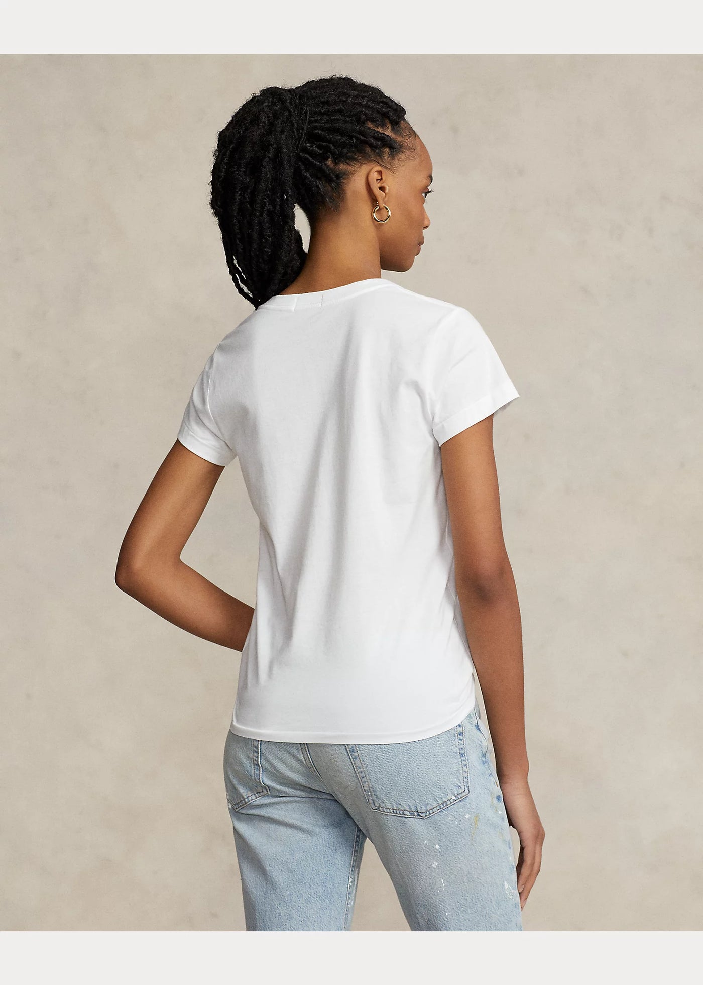 Ralph Lauren Cotton Jersey V-Neck T-Shirt | White