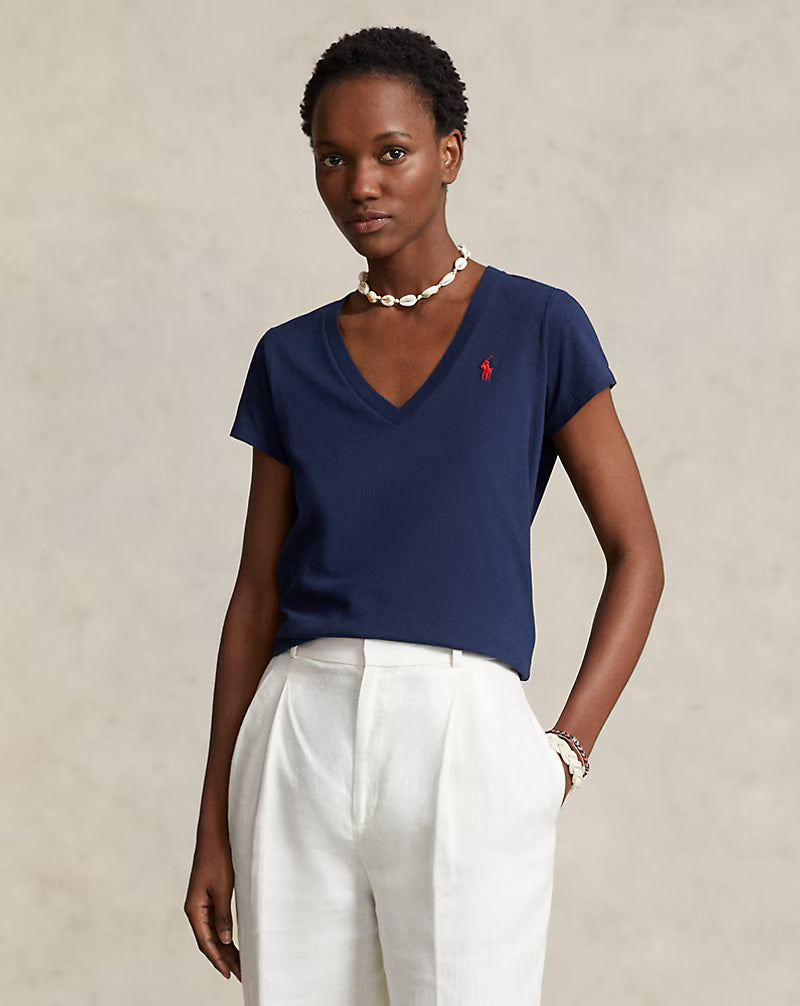 Ralph Lauren Cotton Jersey V-Neck T-Shirt | Cruise Navy