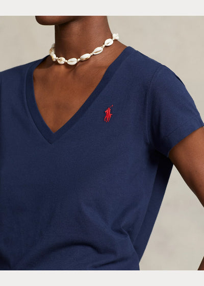 Ralph Lauren Cotton Jersey V-Neck T-Shirt | Cruise Navy