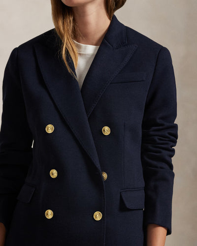 Ralph Lauren Double-Breasted Knit Blazer | Navy