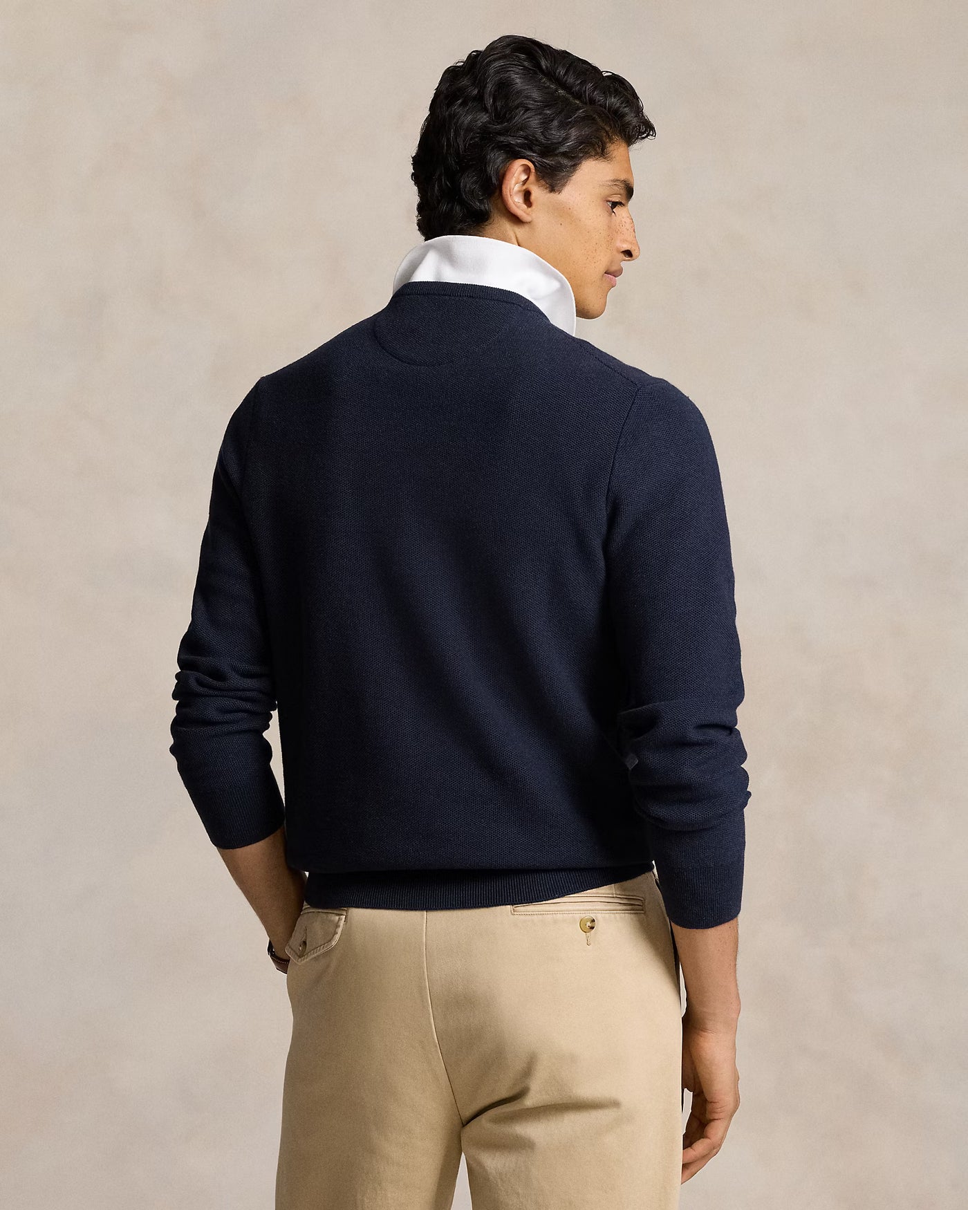 Ralph Lauren Textured Cotton Crewneck Jumper | Navy