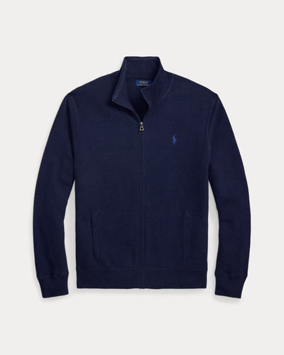 Ralph Lauren Mesh-Knit Cotton Full-Zip Jumper | Navy