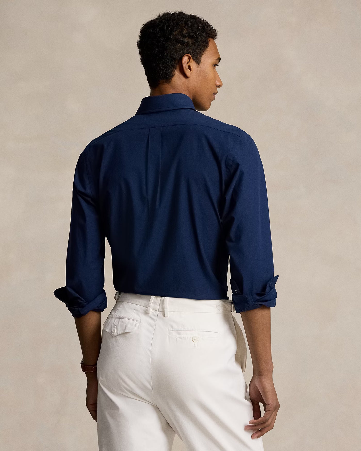 Ralph Lauren Custom Fit Stretch Poplin Shirt | Newport Navy