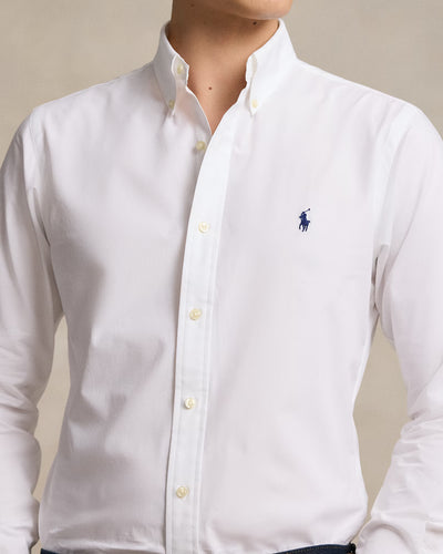 Ralph Lauren Custom Fit Stretch Poplin Shirt | White