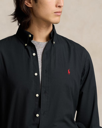 Ralph Lauren Custom Fit Stretch Poplin Shirt | Black