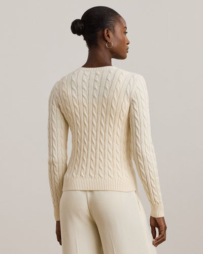 Lauren Ralph Lauren Cable-Knit Cotton Cardigan | Cream