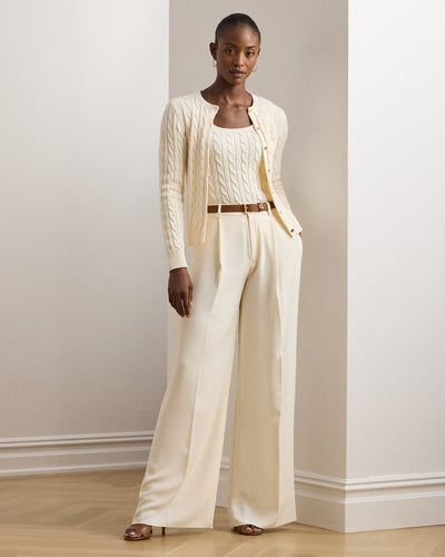 Lauren Ralph Lauren Cable-Knit Cotton Cardigan | Cream