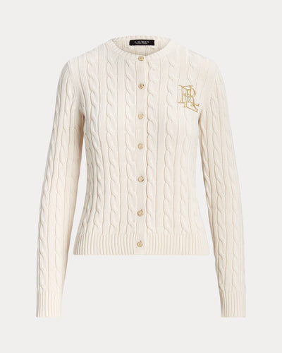 Lauren Ralph Lauren Cable-Knit Cotton Cardigan | Cream