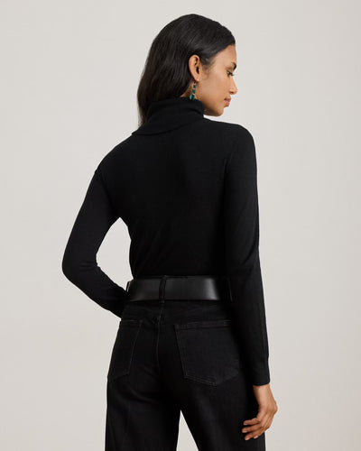 Lauren Ralph Lauren Silk-Blend Roll Neck Jumper | Black