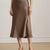 Lauren Ralph Lauren Satin Charmeuse Midi Skirt | Taupe Brown