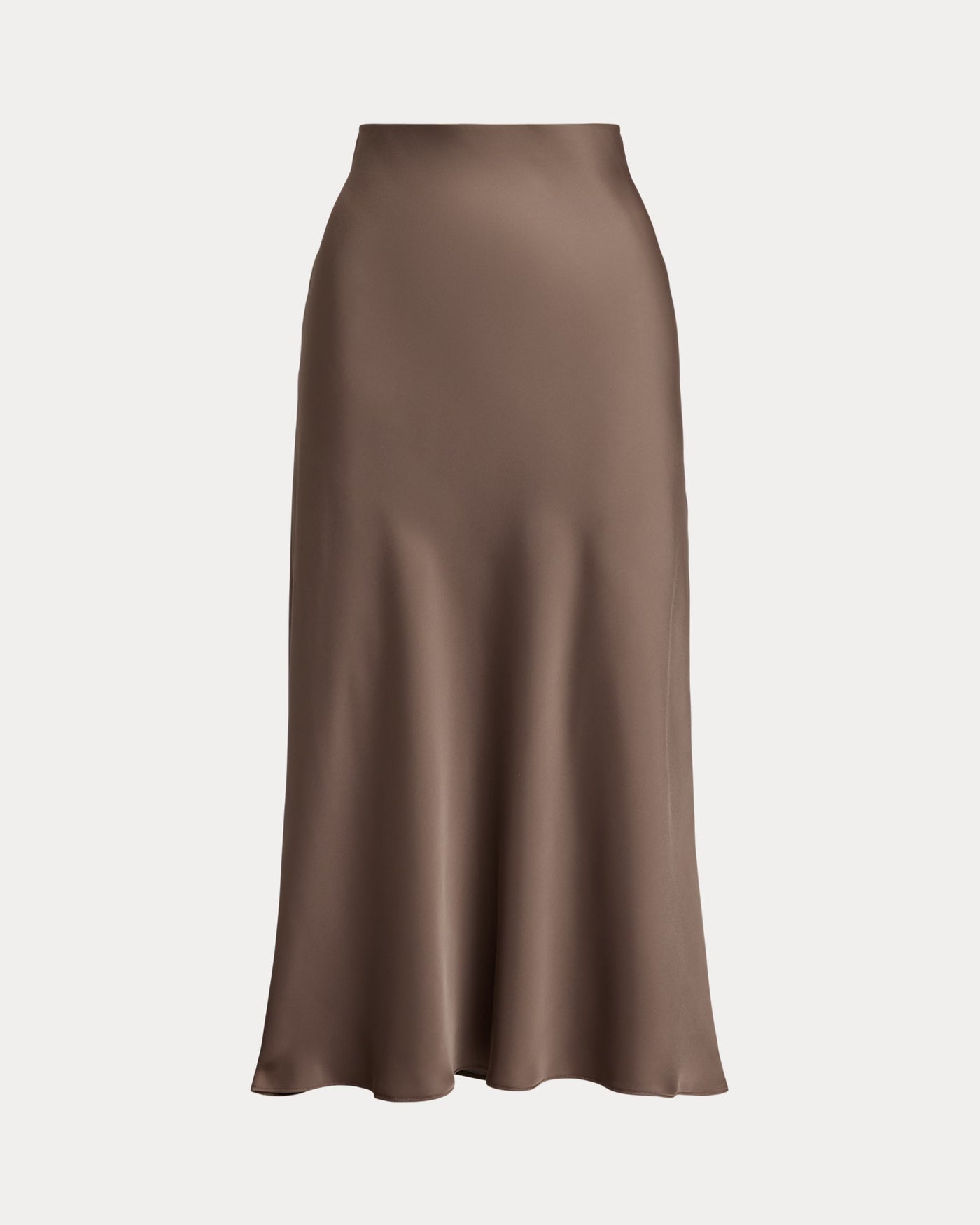 Lauren Ralph Lauren Satin Charmeuse Midi Skirt | Taupe Brown
