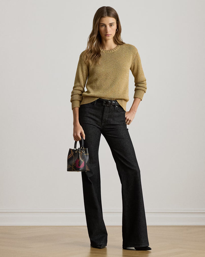 Lauren Ralph Lauren Metallic Cotton-Blend Jumper | Relic Gold