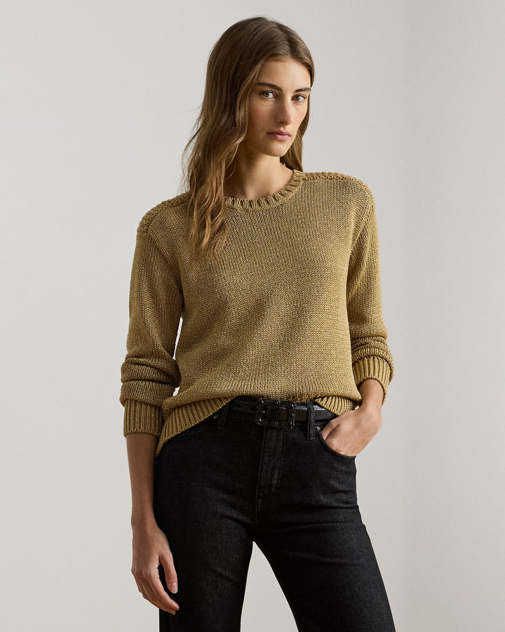 Lauren Ralph Lauren Metallic Cotton-Blend Jumper | Relic Gold