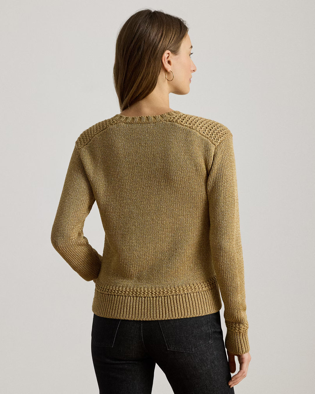 Lauren Ralph Lauren Metallic Cotton-Blend Jumper | Relic Gold