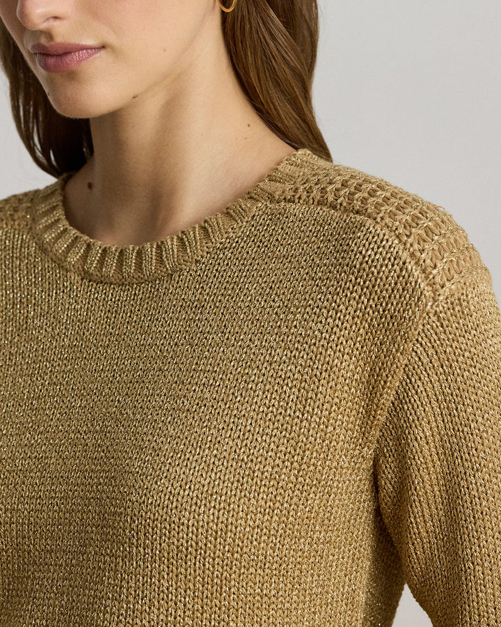 Lauren Ralph Lauren Metallic Cotton-Blend Jumper | Relic Gold