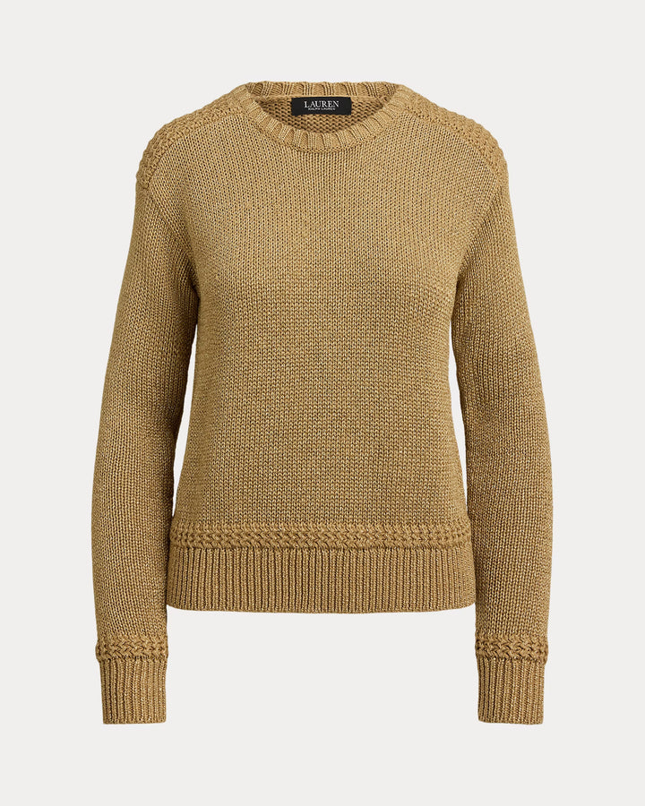 Lauren Ralph Lauren Metallic Cotton-Blend Jumper | Relic Gold
