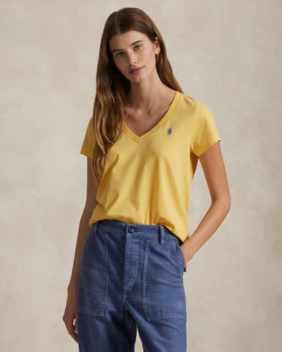 Ralph Lauren Cotton Jersey V-Neck T-Shirt | Corn Yellow