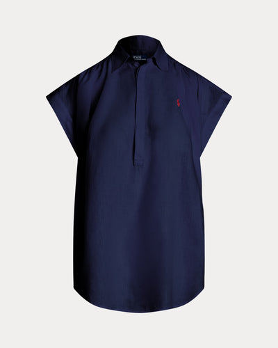 Ralph Lauren Linen Popover Shirt | Midnight Royal