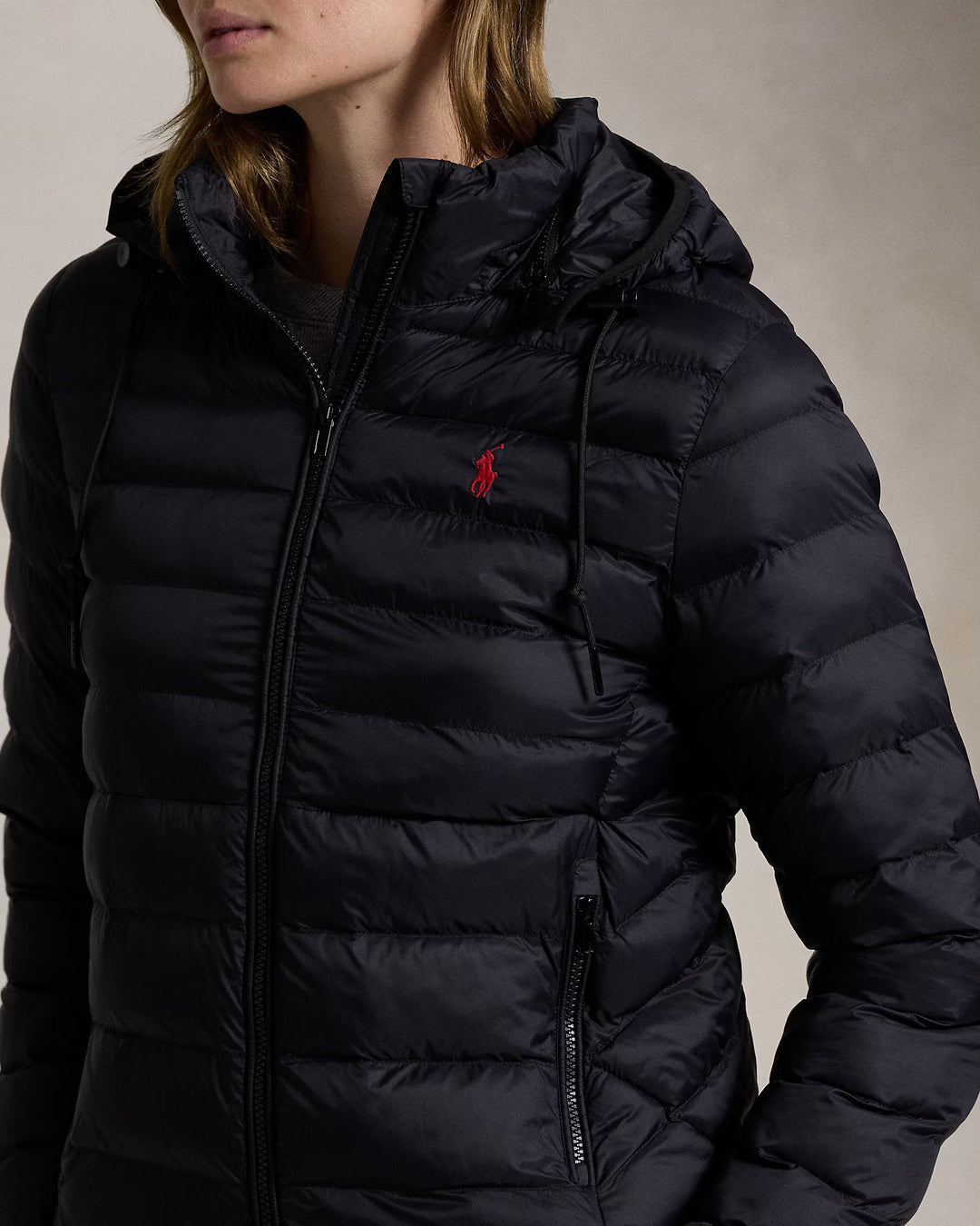 Ralph Lauren Water-Resistant Packable Hooded Jacket | Black
