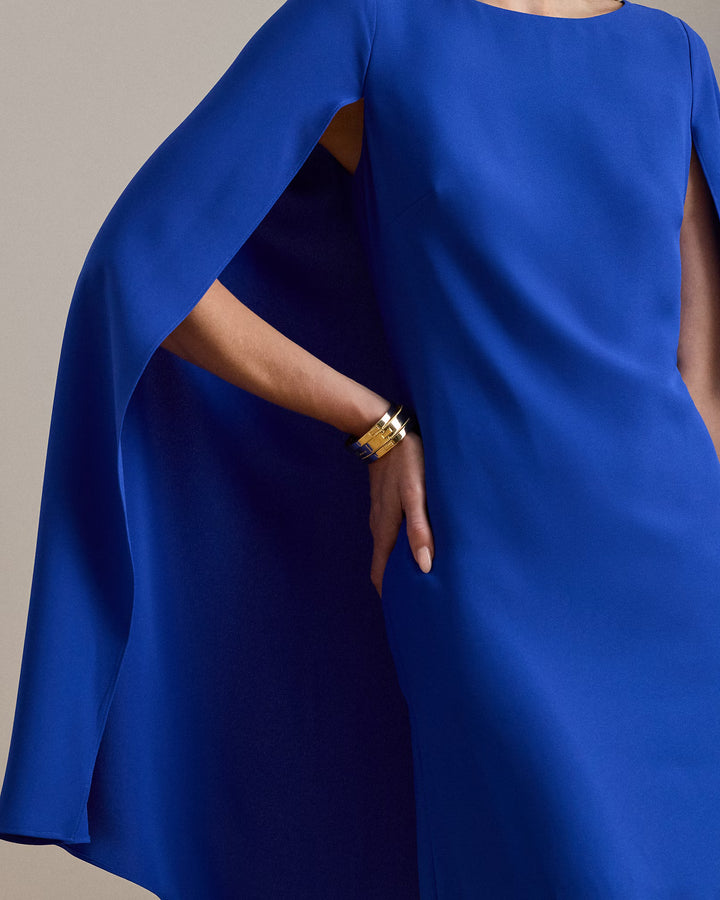 Lauren Ralph Lauren Cape Georgette Cocktail Dress | Cruise Royal