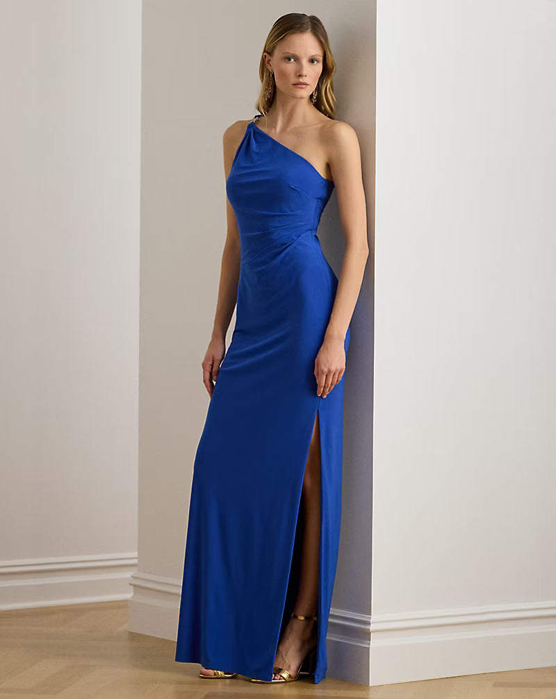 Lauren Ralph Lauren Jersey One-Shoulder Gown | Cruise Royal