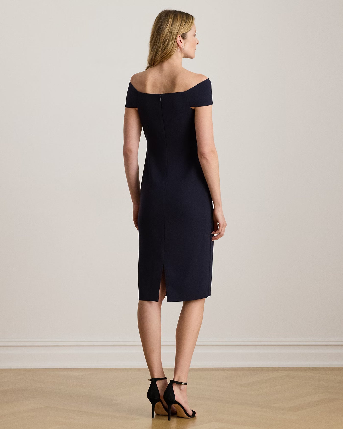 Lauren Ralph Lauren Twist-Front Crepe Cocktail Dress | Lighthouse Navy