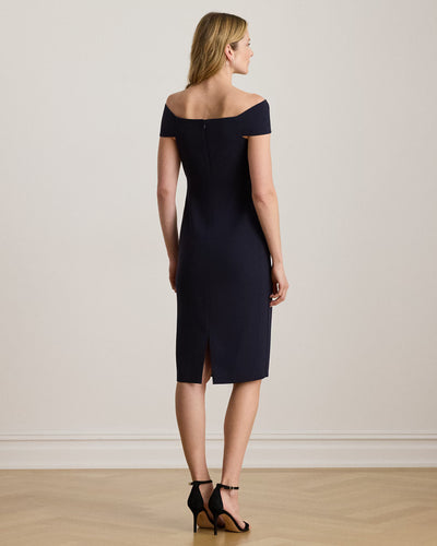 Lauren Ralph Lauren Twist-Front Crepe Cocktail Dress | Lighthouse Navy