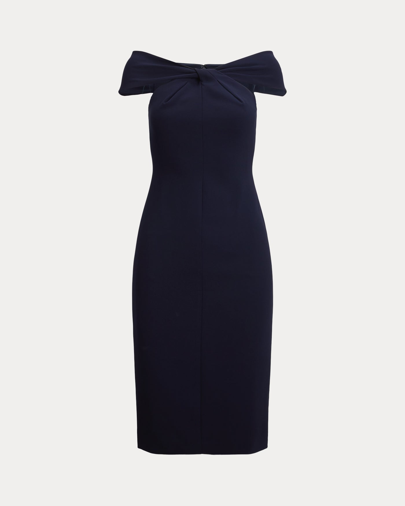 Lauren Ralph Lauren Twist-Front Crepe Cocktail Dress | Lighthouse Navy