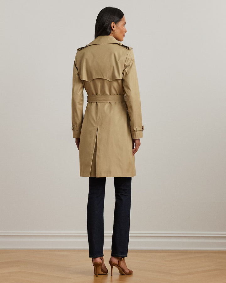 Lauren Ralph Lauren Double-Breasted Cotton-Blend Trench Coat | Birch Tan