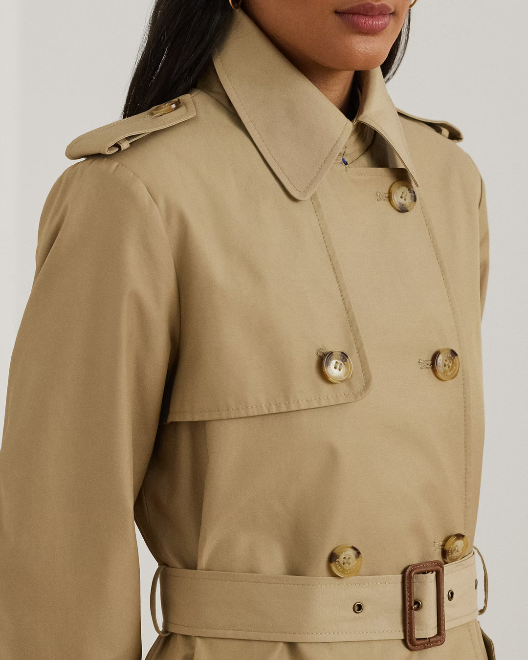 Lauren Ralph Lauren Double-Breasted Cotton-Blend Trench Coat | Birch Tan