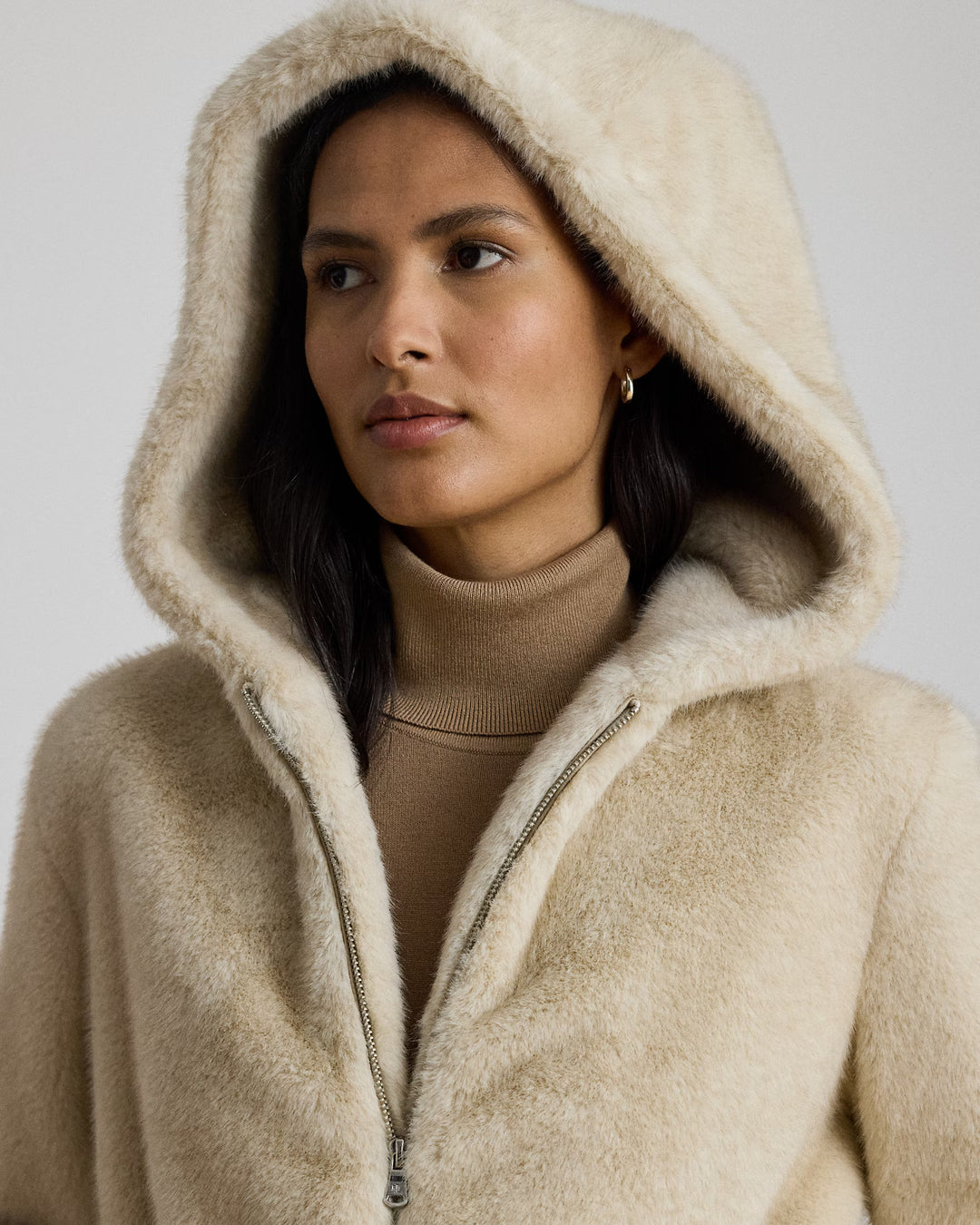 Lauren Ralph Lauren Hooded Faux-Fur Anorak | Cream