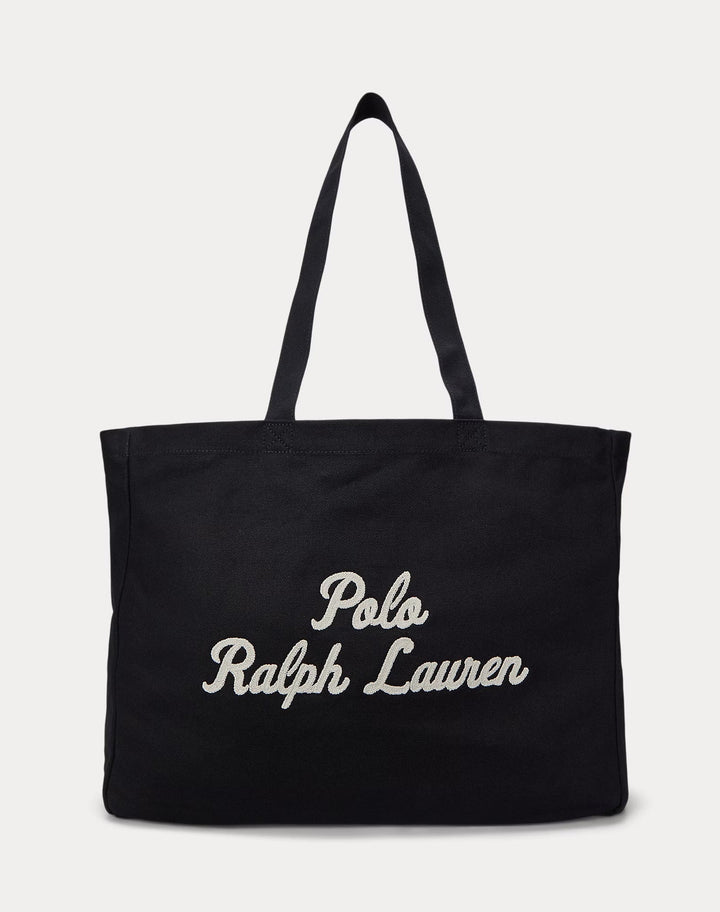 Ralph Lauren Embroidered Canvas Tote | Black