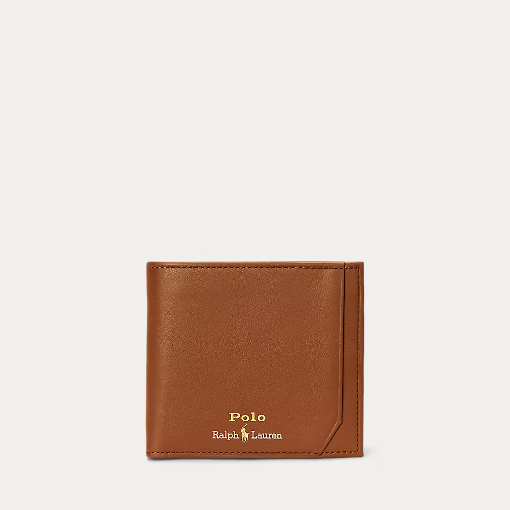 Ralph Lauren Smooth Leather Billfold Coin Wallet | Saddle