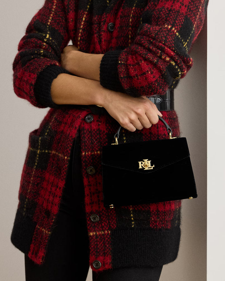 Lauren Ralph Lauren Velvet Small Farrah Satchel | Black
