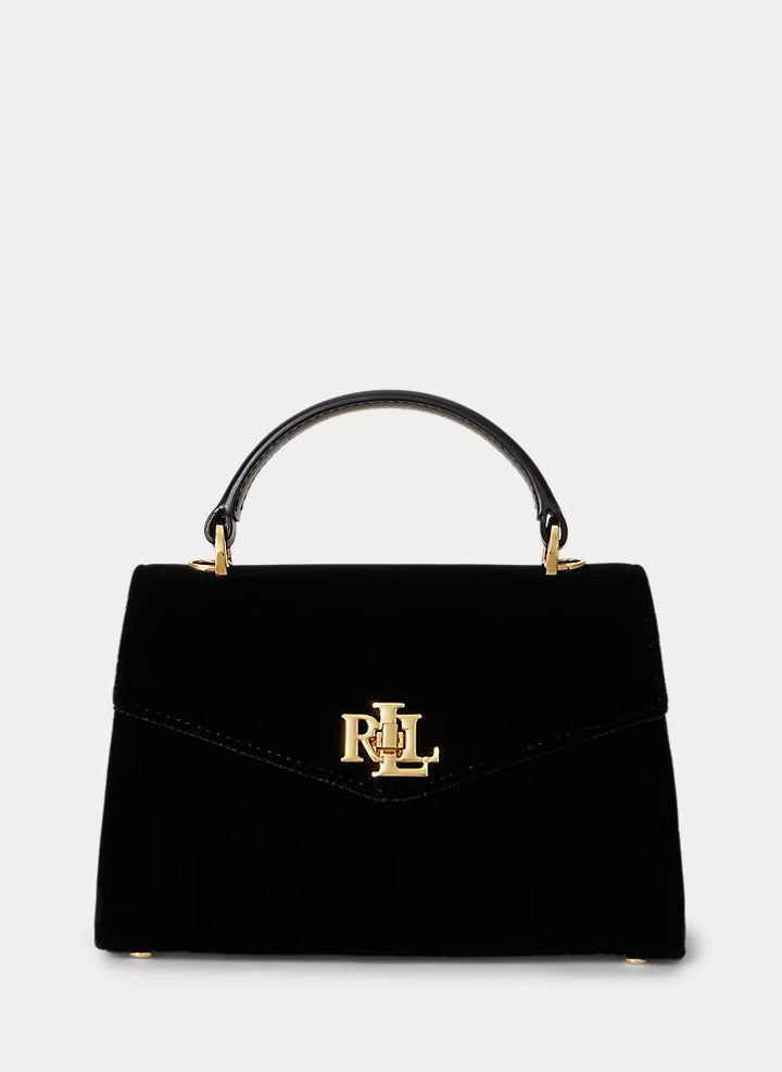 Lauren Ralph Lauren Velvet Small Farrah Satchel | Black