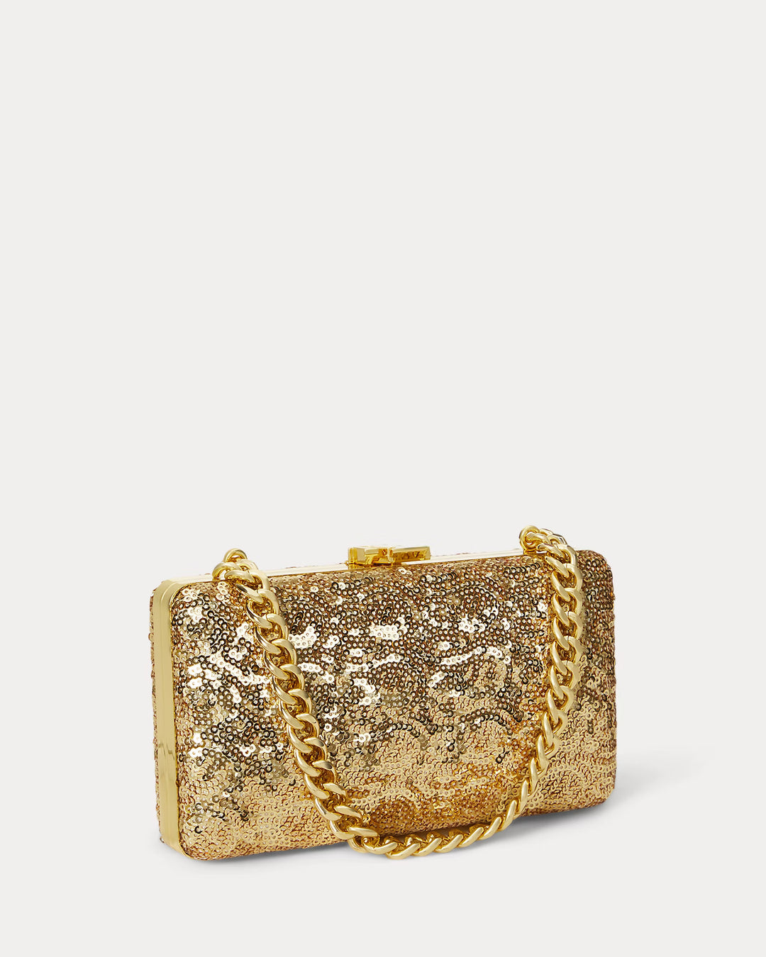 Lauren Ralph Lauren Sequined Small Franki Clutch | Antique Gold